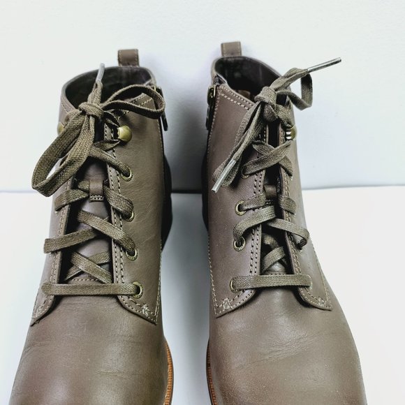 Sperry Topsider, Women's Green Ankle Bootie Lace-up, Leather, Dress Boot, 9M - Picture 5 of 10